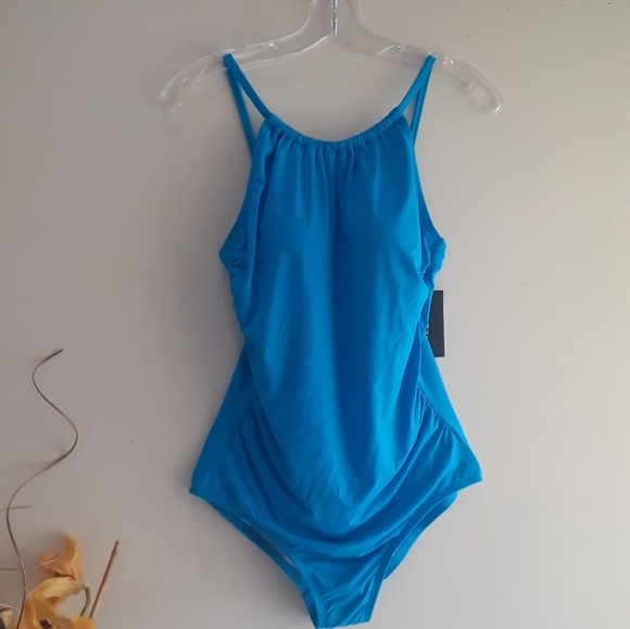 🆕️ Jantzen NWT Turquoise One Piece Swimsuit Size 10 - Picture 8 of 16
